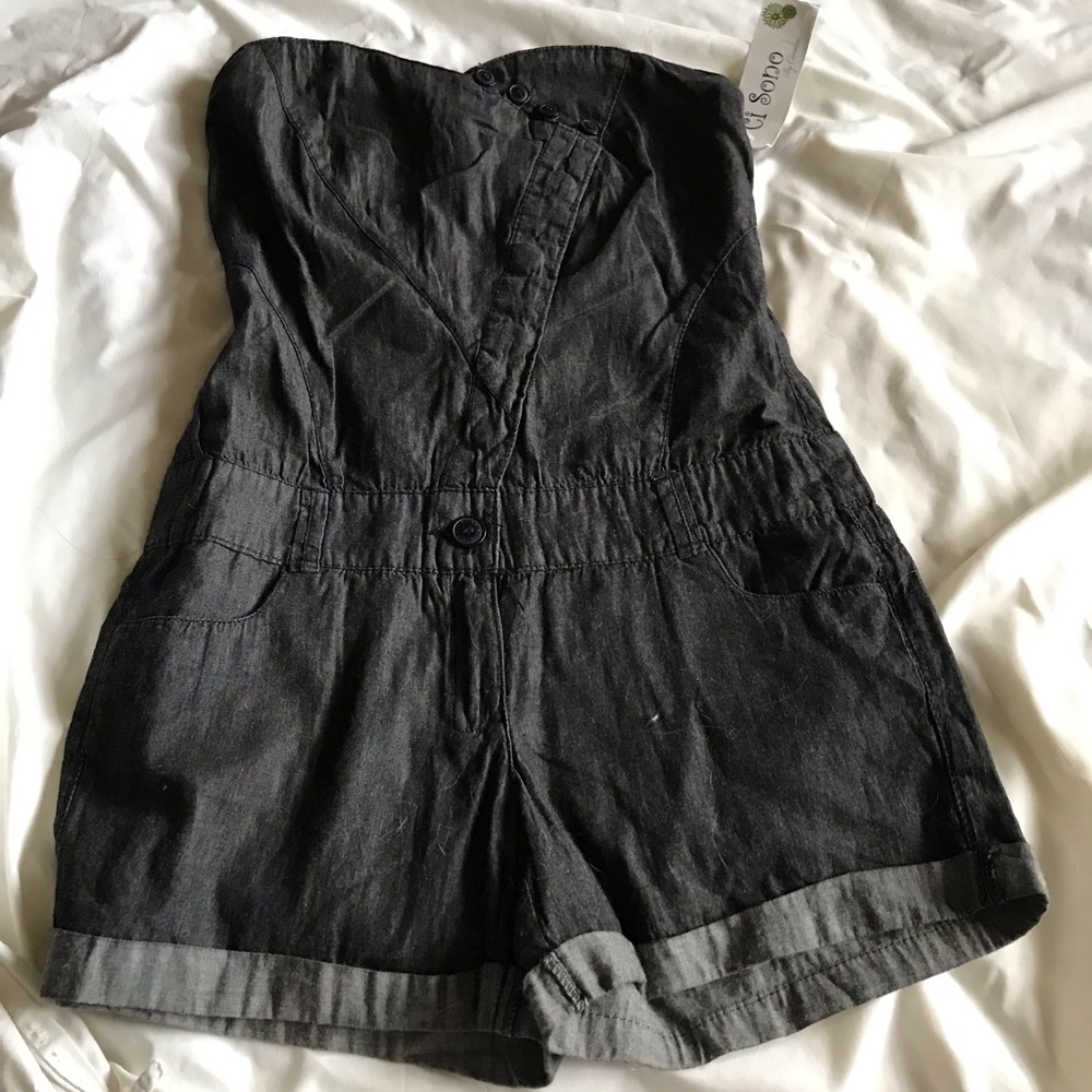 Ci Sono by Cavalini , size S , navy dark , sleeveless , short leg , overall